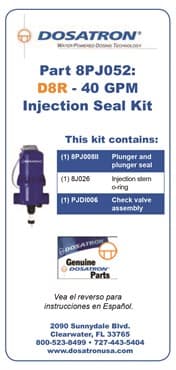 DOSATRON 40GPM SEAL KIT 8PJ052VF — photo 1 of 2
