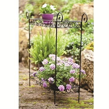 Panacea 33" Scroll 2 Tier Plant Stand Black — photo 1 of 2