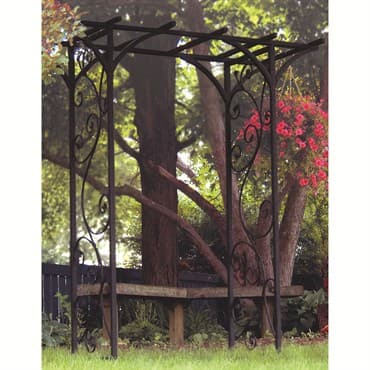 Panacea 84"x76"x26" Black Garden Arbor With Vines — photo 1 of 2