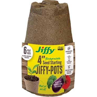 Jiffy 6pk 4" Round Peat Pots — photo 1 of 2