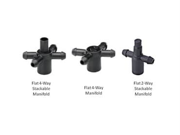 NET 30" 4-Way Flat Stackable MOD Manifold Assembly Angle Arrow Dripper w/ Super Flex UV White PE Tubing 25/Bag — photo 1 of 2
