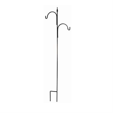 AGW 90"x24" Square Tall Offset Shepherd Hook w/ Finial Matte Black — photo 1 of 2