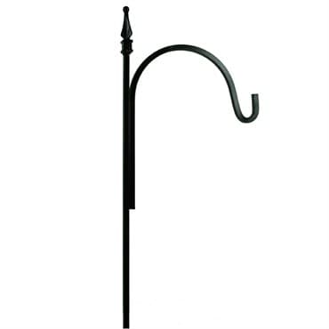 AGW 90"x12" Square Tall Single Shepherd Hook w/ Finial Black — photo 1 of 2