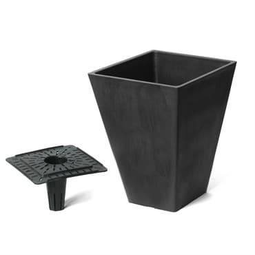 Algreen Valencia 10" Planter with Insert Black Marble — photo 1 of 2