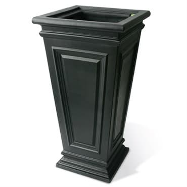 Algreen 27" Covington Square Taper Self Water Planter Black — photo 1 of 2