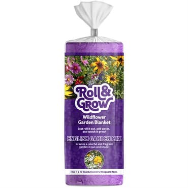 Amturf 10sf Roll & Grow English Garden Wildflower Blanket Sun & Shade Flower Mix Purple — photo 1 of 2