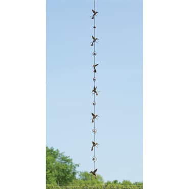 Ancient Graf Hummingbird and Bells Rain Chain — photo 1 of 2