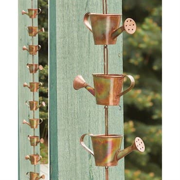 Ancient Graf Flamed Watering Can Rain Chain — photo 1 of 2
