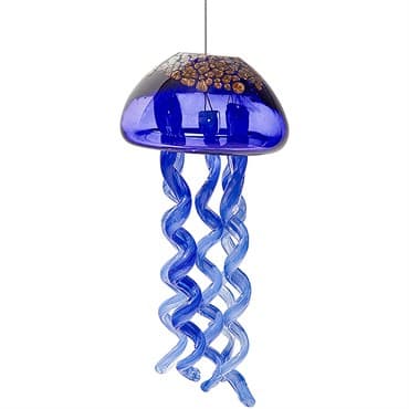 APM Blue With Gold Jellyfish Wind Chime Medium — photo 1 of 2