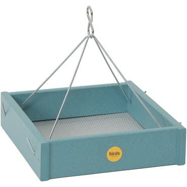 Birds Choice Square Hanging Platform Feeder Recycled Plastic Lake Blue — photo 1 of 2