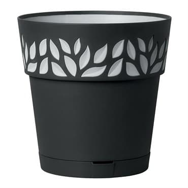 Deroma 5.9" Leaf Pot Premium Plastic Anthracite — photo 1 of 2