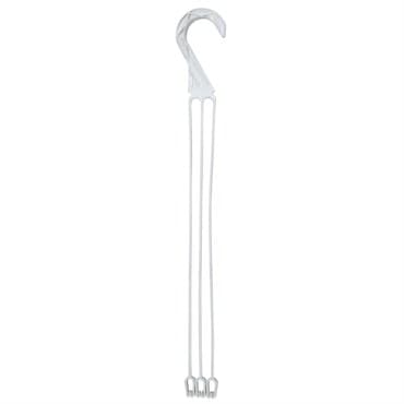 DLN E10L LONG 3 STRAND PLASTIC HANGER WHITE 50/BG 9BG/CS — photo 1 of 2