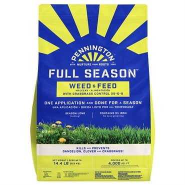 Penn 14.4# Full Season Weed & Feed Plus Crabgrass Control 4M w/ RFID Tag 25-0-8 — photo 1 of 2