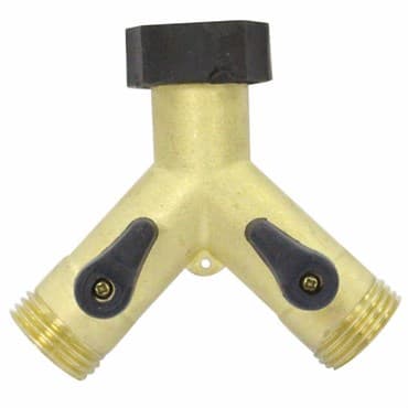 Gilmour Brass Dual Y w Shut Off Valves — photo 1 of 2