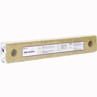 Grodan Gro-Block Improved GR6.5 - Small 4" (4x4x2.6) w/Hole - Shrinkwrap/Strip - Carton (216/Carton) — photo 1 of 2