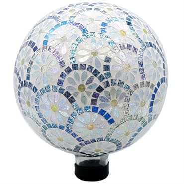 Gardener Select 10" White Inlay Glass Mosaic Garden Globe — photo 1 of 2