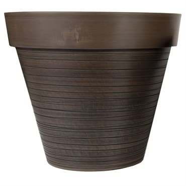 Gardener Select 14" Carved Finish with White Lines Chocolate Planter — photo 1 of 2
