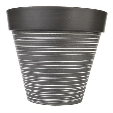 Gardener Select 14" Carved Finish with White Lines Light Grey Planter — photo 1 of 2