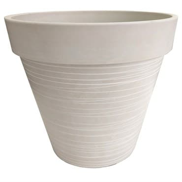 Gardener Select 12" Carved Finish with Light Lines White Planter — photo 1 of 2