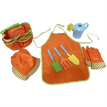 Gardener Select 8pc Kids Tool Set - Trowel, Fork, Spade, Apron, Gloves, Bag, Hat, Watering Can — photo 1 of 2