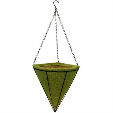 Gardener Select 12" Jute Cone Hanging Basket w/ Green Coco Liner 12/CS — photo 1 of 2