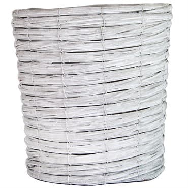 Gardener Select 7" White Wood Round Flower Basket Planter 8/CS — photo 1 of 2