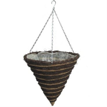 Gardener Select 14" Cone Hanging Basket Striped Resin Wicker 20/CS — photo 1 of 2