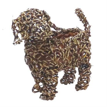 Gardener Select 11" Small Dog Rattan Rope Topiary 12/CS — photo 1 of 2