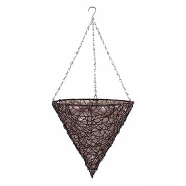 Gardener Select 14" Cone Hanging Basket Dark Brown Wicker 20/CS — photo 1 of 2