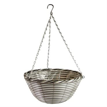 Gardener Select 14"' Round White/Black Plastic Hanging Basket with Stiff Hanger 24/CS — photo 1 of 2