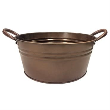 Gardener Select 9" Round Short Tin Bucket Antique Copper 9"wx10"h 12/CS — photo 1 of 2