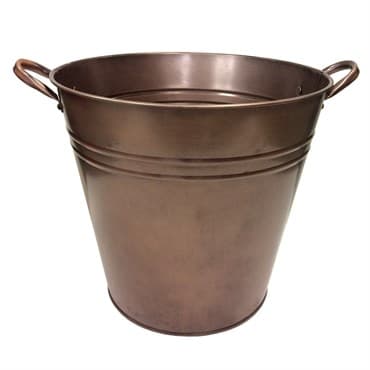 Gardener Select 11" Round Tall Tin Bucket Antique Copper 11"wx10"h 12/CS — photo 1 of 2