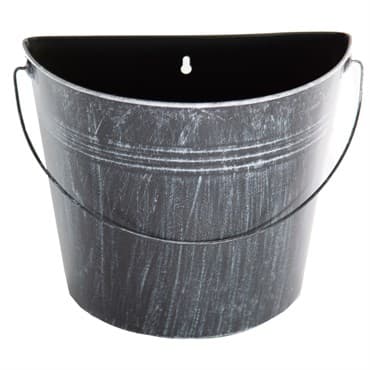 Gardener Select 10.2" Half Round Wall Bucket Antique Black 10.2"x5.1"x8.7" 12/CS — photo 1 of 2