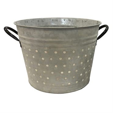 Gardener Select 11.8" White Metal Planter with Dot Design & Handles — photo 1 of 2