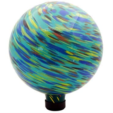 Gardener Select 10" Blue Green Swirl Planet Glass Garden Globe — photo 1 of 2