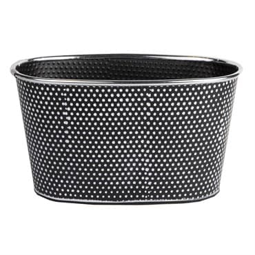 Gardener Select 10" Zinc Oval Planter Black with White Dot 9.5"x5.7"x5.5" — photo 1 of 2