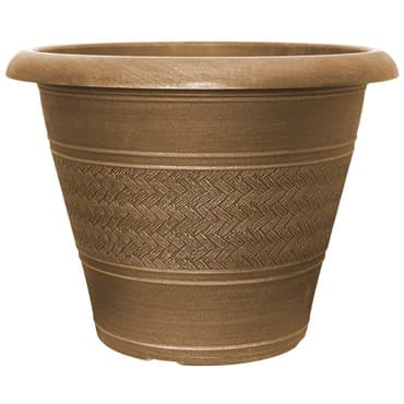 Grower Select 20.00 Rattan Rolled Rim Planter Antique Brass 12/CS — photo 1 of 2