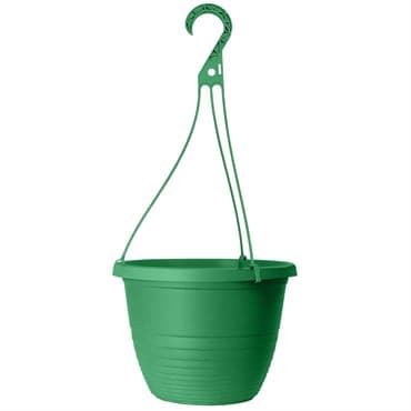 Grower Select 13.00 Everest Hanging Basket, With 22in Hanger, Green, 64 per Case, 12.99n OD x 7.48in H, 2.8 Gallon — photo 1 of 2