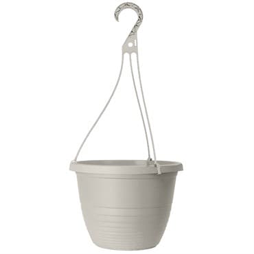 Grower Select 10.00 Everest Hanging Basket, With 18in Hanger, Cotton White, 70 per Case, 10.08in OD x 6.99in H, 1.5 Gallon — photo 1 of 2