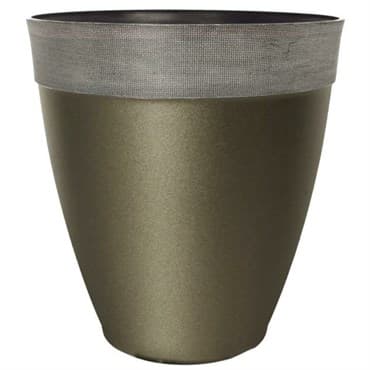 Grower Select 14.00 Gala Tall Planter High Gloss Pewter With Chalk Rim 7gal 9/CS - 14in OD X 15in H — photo 1 of 2