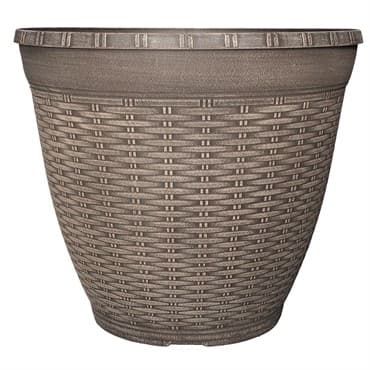 Grower Select 17.00 Wicker Pot Round Coffee Cream 22/CS, 17in OD x 14.5in H x 9.45in BD, 34.2 Liters, 9 Gallons — photo 1 of 2