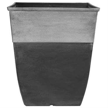 Grower Select 17.00 Hendrix Tall Square Planter Antique White Top Aged Black Bottom 15.19gal 13/CS - 17.01in OD X 19in H — photo 1 of 2