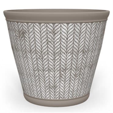 Grower Select 18.00 Whale Tail Round Planter Cappuccino w/White 13/CS, 17.6in OD x 14.19in H, 8.7 Gallons — photo 1 of 2