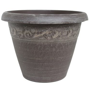 Grower Select 13.00 Naomi Planter Aged Cappuccino Tan Brush on Brown 2.95gal 12/CS - 13.2in OD X 10.2in H x7.12in BD — photo 1 of 2