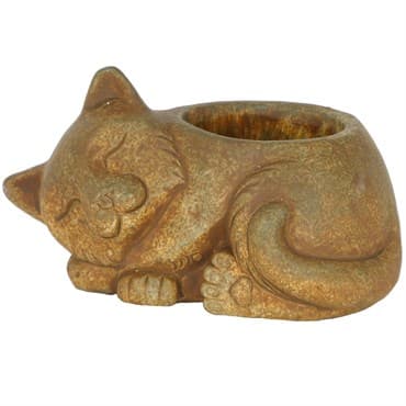 HC Small Cement Sleeping Cat Rust — photo 1 of 2