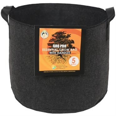 Gro Pro 5gal Essential Grow Bag Round Fabric Pot w/ Handles Black (90/CS) — photo 1 of 2