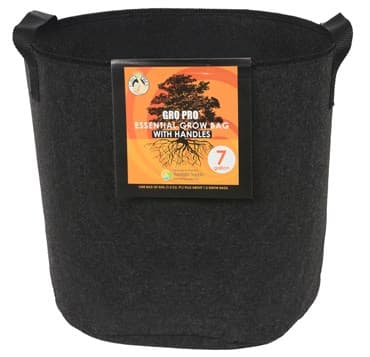 Gro Pro 7gal Essential Grow Bag Round Fabric Pot w/ Handles Black (84/CS) — photo 1 of 2