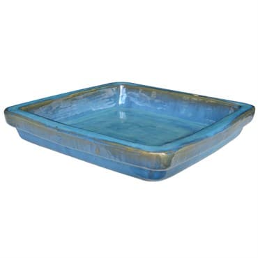 Michael Carr 11.8" Glazed Square Saucer Ultramarine — photo 1 of 2