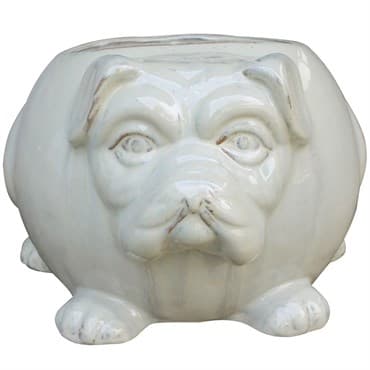 MCarr 15" Bulldog Planter Light Cream — photo 1 of 2