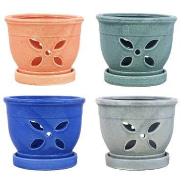 MCarr 12PC 5.5" 4 Petal Orchid Pot Mix Asst — photo 1 of 2